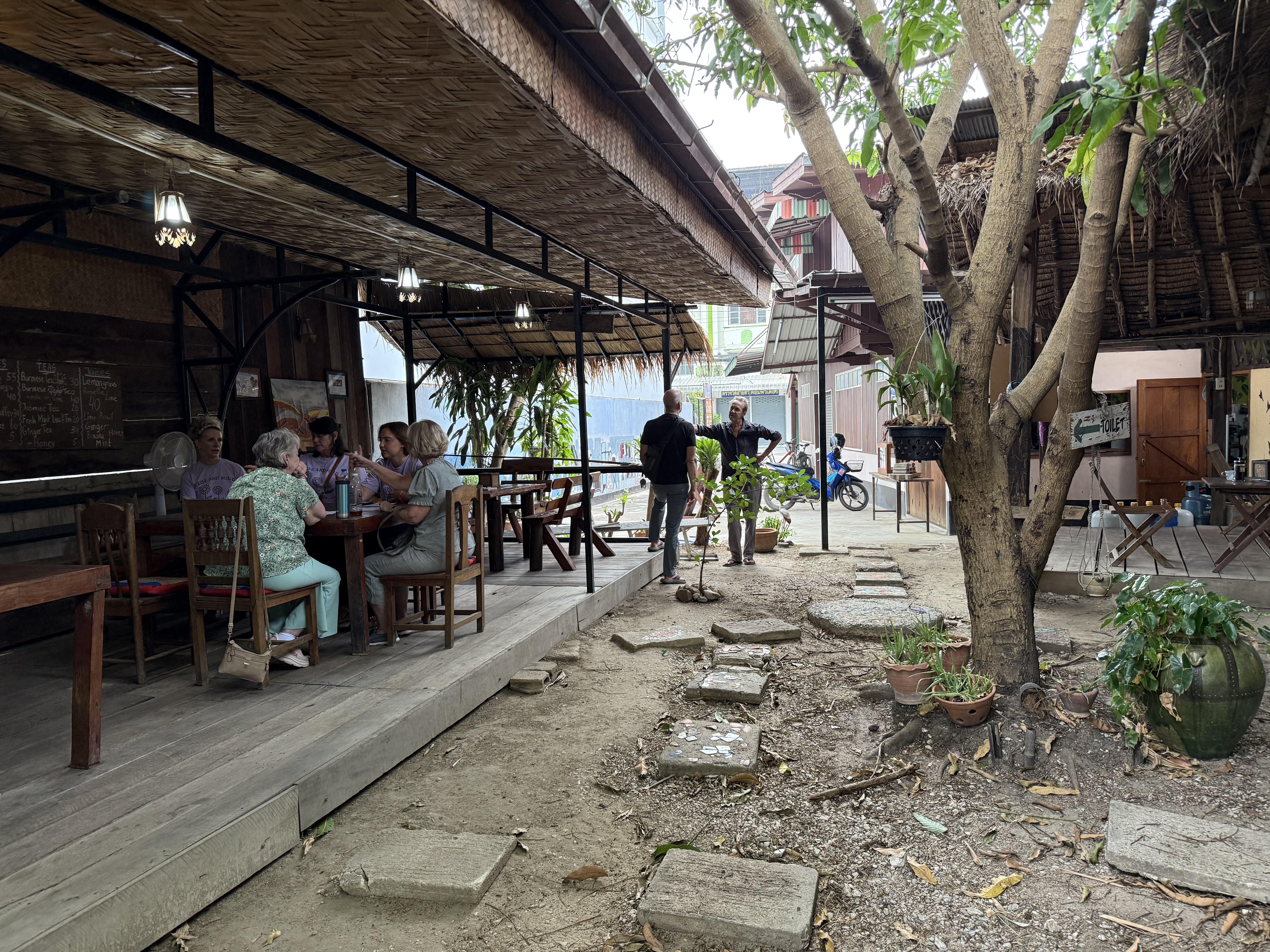 The team gathered for devotional at Borderline Coffee Shop in Mae Sot